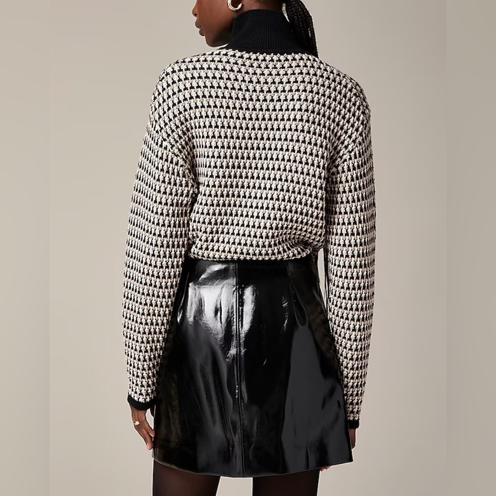 NWT J. Crew Collection black faux patent leather mini skirt size 4 - Picture 2 of 12